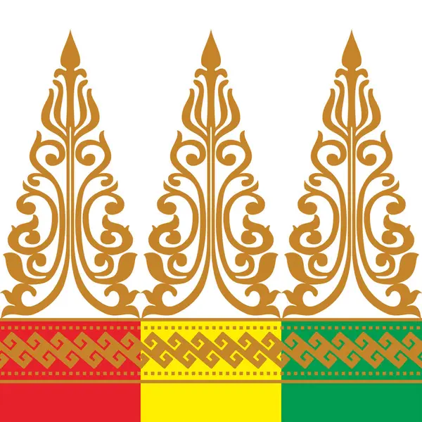 Geleneksel batik desen vektör süsü. Batik motifler, Malay şarkı bezi, giyim motifleri, arka planlar, süslemeler, halılar, örgü giysileri, nakış stilleri için uygun.