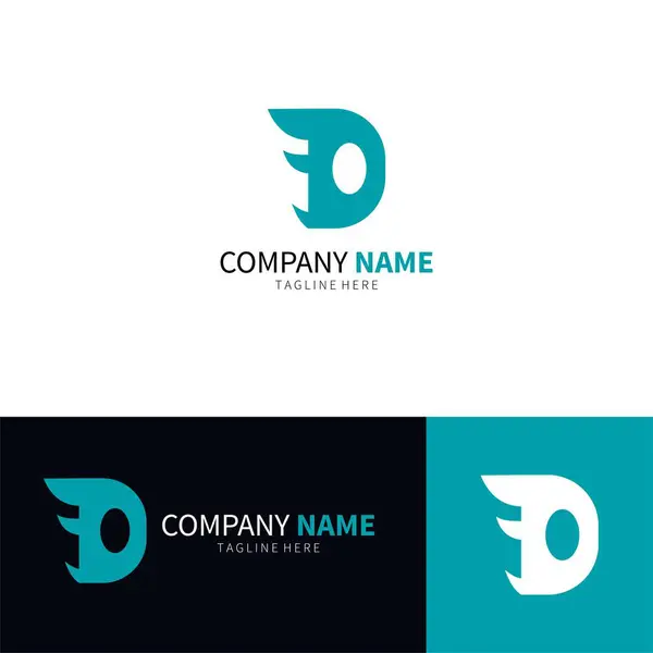 D harfi logo tasarım şablonu