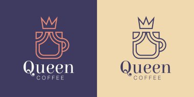 Queen Coffee Logo Design Template clipart