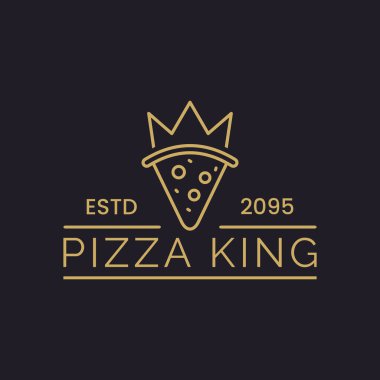 Pizza Kralı Logosu, Fast Food Logo Tasarımı İlham Verici