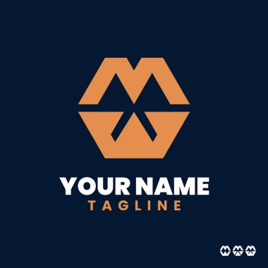 MW harfi logo tasarım şablonu