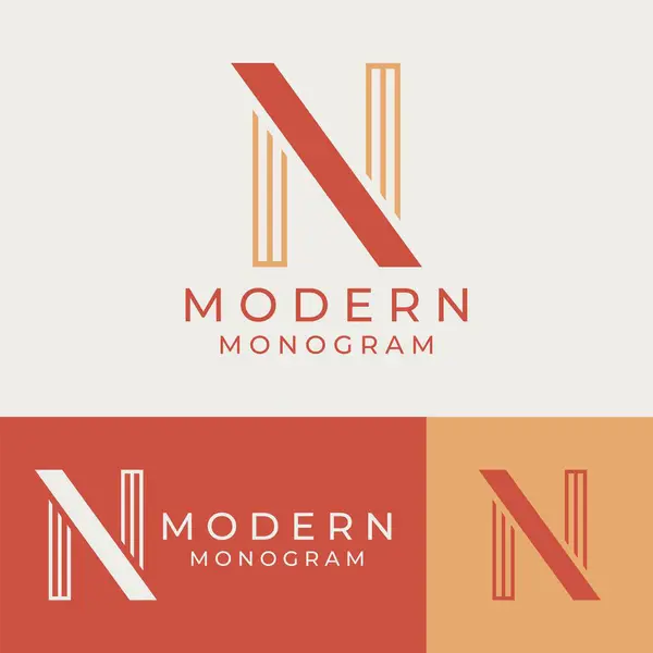 N harfi logo tasarım şablonu