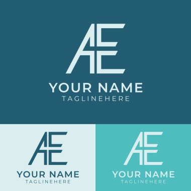 Modern ve lüks geometrik AE ilk harf elementi. İş için logo, mektup, kartvizit, marka ve şirket.