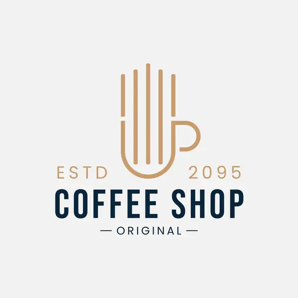 Kahve fincanı monogramı iş için logo tasarımı, kafe veya kahve logosu için uygun.