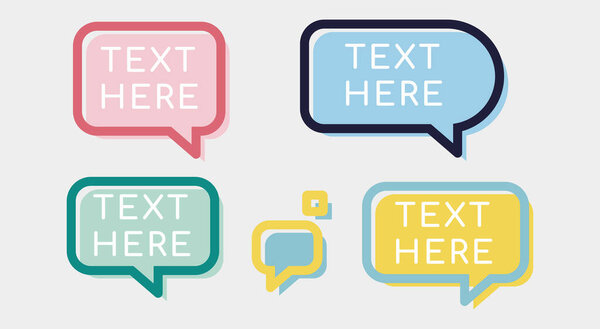 Speech bubble text template, chat.
