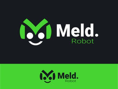 birleşik robot logo tasarımı konsept logo tasarımı harfi m