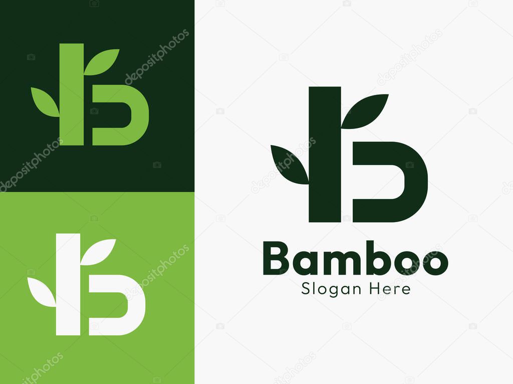 Letter B Logo, Bamboo Logo Design