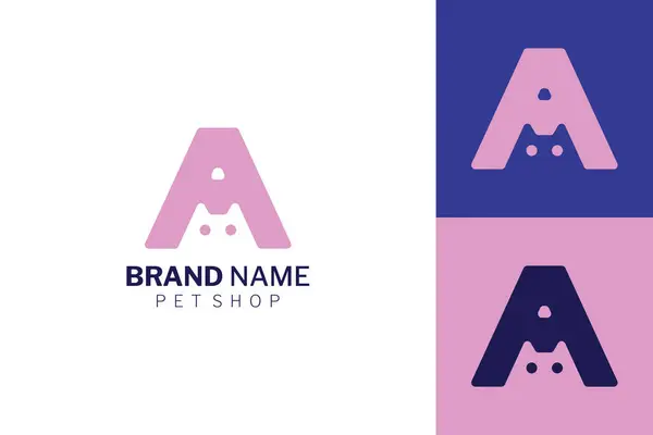 A harfli hayvan bakımı logosu evcil hayvan dükkanı ve gıda dükkanı için uygundur.