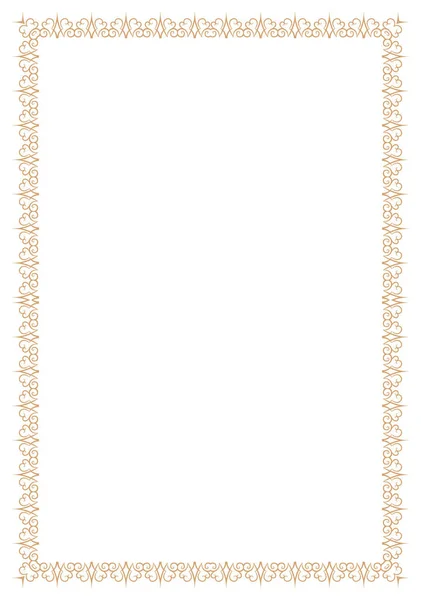 Quadro Dourado Elegante Moldura Decorativa Vintage Para Formas Diplomas Convites —  Vetores de Stock