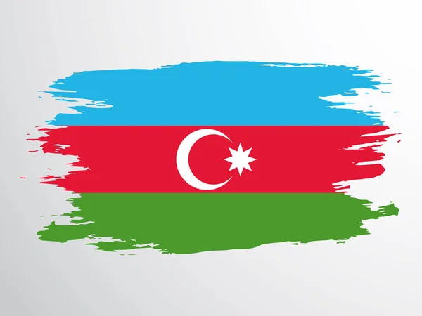 아제르바이잔의 국기는 붓으로칠 아제르바이잔 플래그 — 스톡 벡터