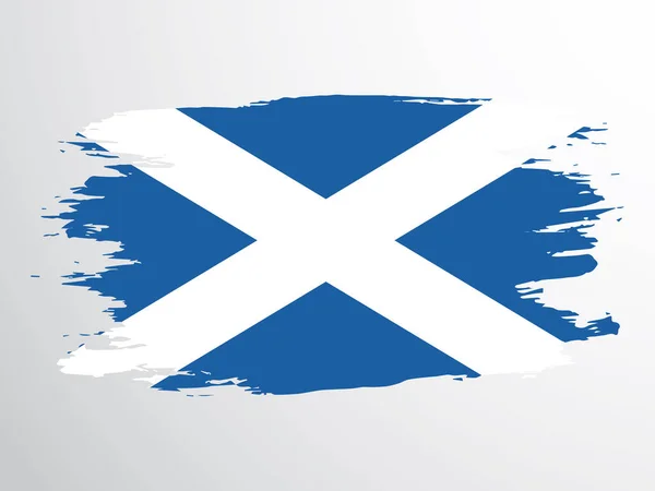 Bandiera Vettoriale Della Scozia Disegnata Con Pennello Bandiera Vettoriale Della — Vettoriale Stock