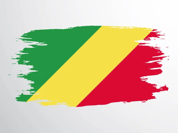 Flaga Wektorowa Konga Pomalowana Pędzlem Flaga Wektorowa Konga — Wektor stockowy