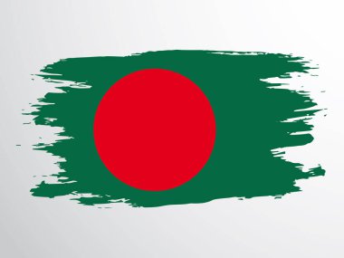 Bangladeş bayrağı fırçayla boyanmış. Bangladeş vektör bayrağı.