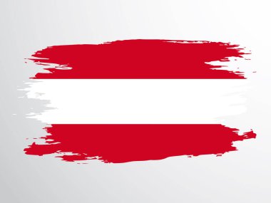 Avusturya bayrağı bir fırçayla boyanmış. Avusturya 'nın vektör bayrağı