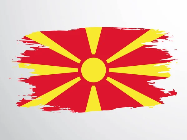 Vector Brush Drawn Flag Macedonia Vector Flag Macedonia — Vetor de Stock