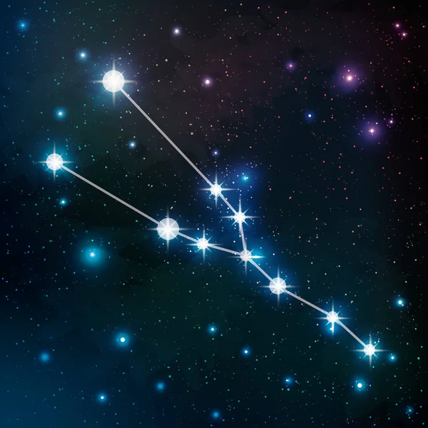 Constelação Touro Imagem Vetor Céu Noturno Uma Das Constelações Zodíaco — Vetor de Stock