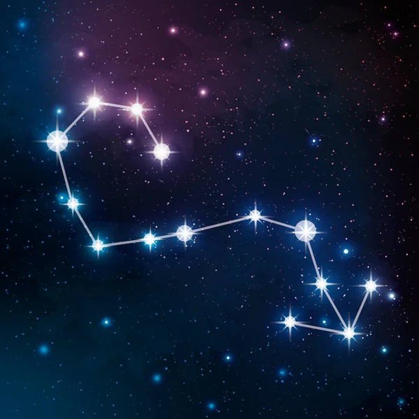Αστερισμός Σκορπιός Στον Νυχτερινό Ουρανό Ένας Από Τους Αστερισμούς Του — Διανυσματικό Αρχείο