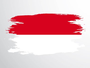 Monako Prensliği 'nin vektör bayrağı fırçayla çizilmiş. Hediyelik eşyalar, posterler için Monako bayrağı.