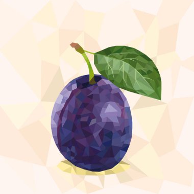 Çokgenli eriklerin vektör deseni. Vektörde Çokgen Erik
