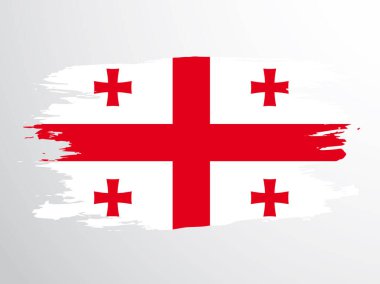 Georgia bayrağı bir fırçayla boyanmış. Gürcistan Bayrağı.