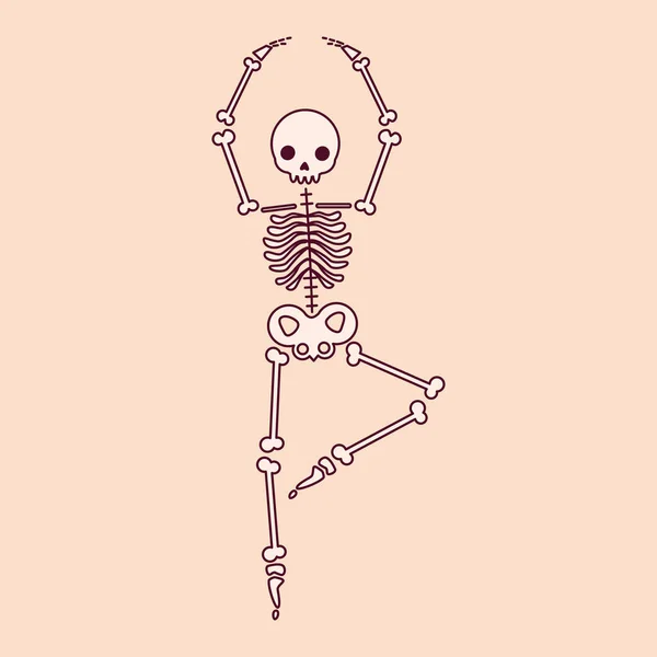 Desenho Vetorial Esqueleto Dançante Esqueleto Está Dançar Ballet Desenho Esqueleto — Vetor de Stock