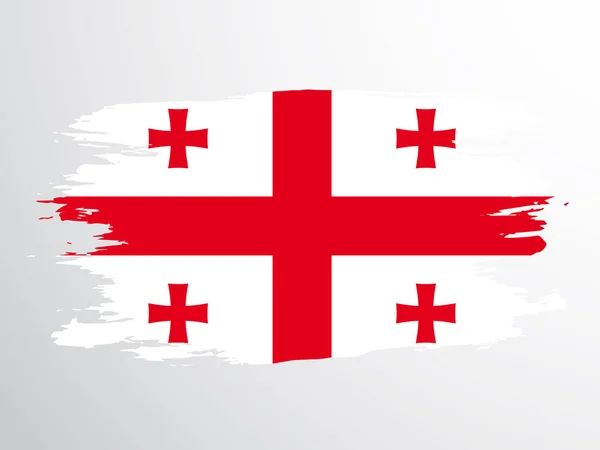 Georgia bayrağı bir fırçayla boyanmış. Gürcistan Bayrağı.