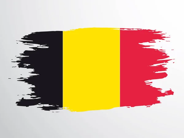 Bandeira Bélgica Pintada Com Pincel Bandeira Bélgica — Vetor de Stock