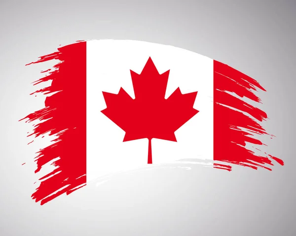 筆で描いたカナダ国旗 — ストックベクタ