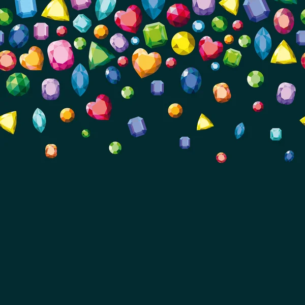 Arrière Plan Avec Diverses Gemmes Multicolores — Image vectorielle