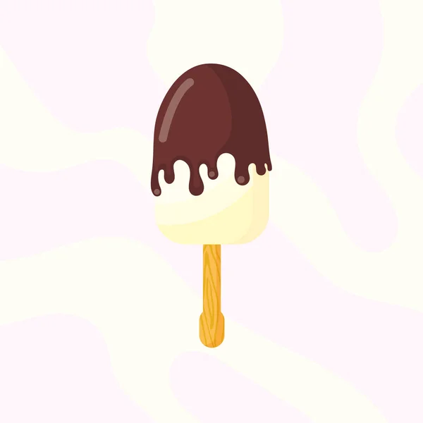 Ice Cream Stick Chocolate Ice Cream Poster — Stock Vector