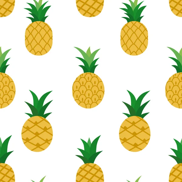 Çizgi Film Ananaslarıyla Tekrarlanan Şablon — Stok Vektör