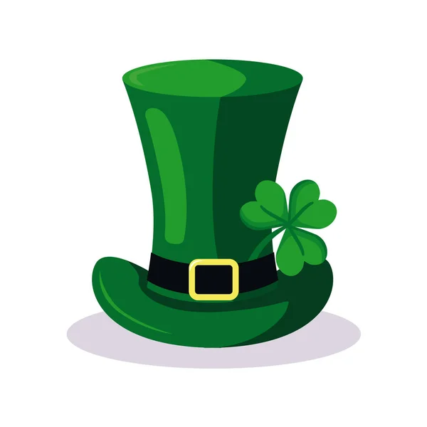 Green Hat Shamrock Patrick Day — Stockový vektor