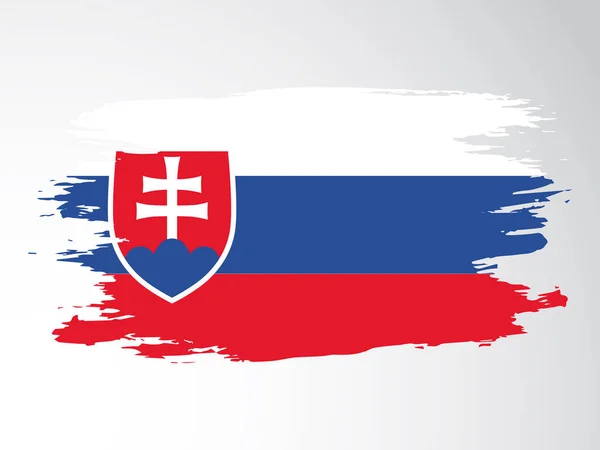 Кисть Векторного Флага Словакии Векторный Флаг Словакии — стоковый вектор