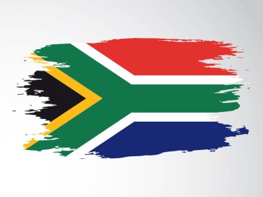 Vector flag of the Republic of South Africa drawn with a brush. Vector flag of the Republic of South Africa.