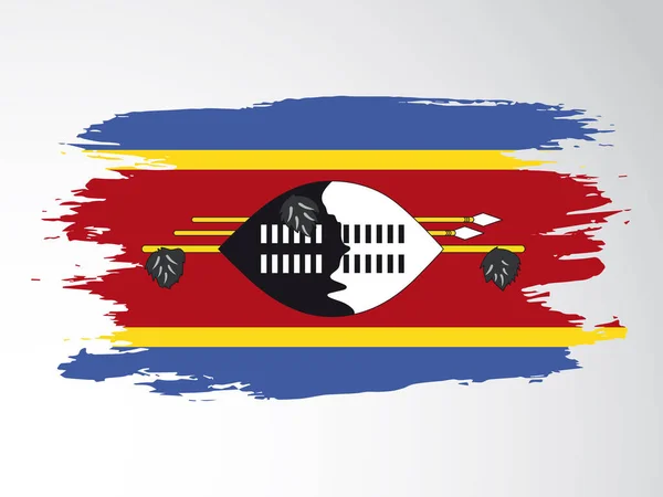 Eswatini Vektor Flagga Målad Med Pensel Vektorflagga För Eswatini — Stock vektor
