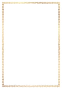 Golden beautiful frame. Vector frame for certificate, diploma, letterhead, wedding invitation.