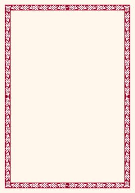 Çiçekli süslemeli vektör çerçeve. Düğün davetiyesi, diploma, belge çerçevesi.