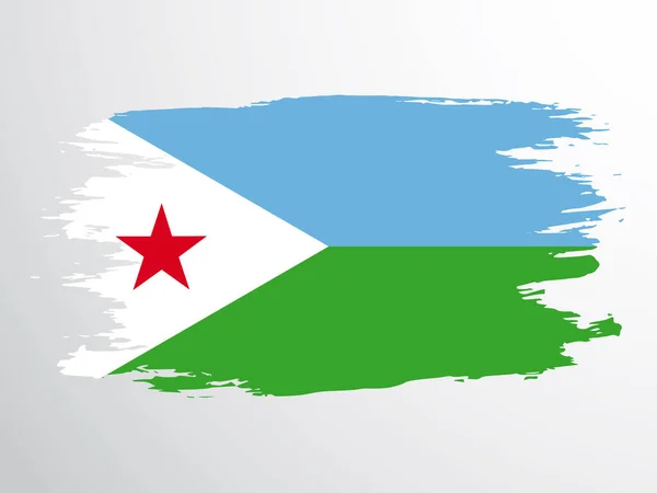 Σημαία Διάνυσμα Τζιμπουτί Ζωγραφισμένη Βούρτσα Σημαία Διάνυσμα Dibouti — Διανυσματικό Αρχείο