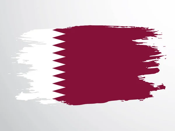 Pinselvektorfahne Von Katar Katar Vektorfahne — Stockvektor