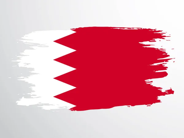 Bahrein Zászló Festett Ecsettel Bahreini Vektorzászló — Stock Vector