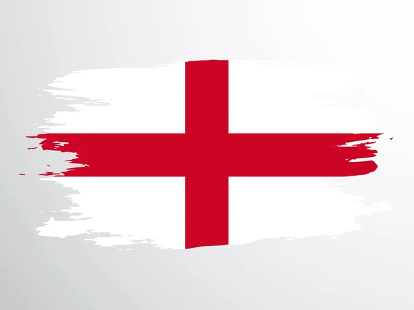 Anglia Zászlaját Ecsettel Festették Vector Anglia Zászló Grunge Stílusban — Stock Vector