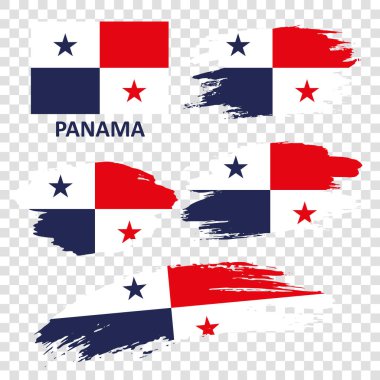 Panama bayrakları bir fırçayla çizilmiş. Grunge tarzında bayrak.