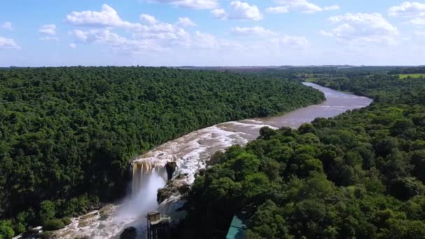 Saltos Del Monday Paraguay Nefes Kesici Panoramik Manzarası Yüksek Kaliteli — Stok video