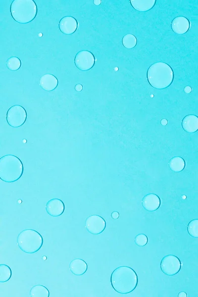 Heldere Pastelblauwe Achtergrond Met Water Regendruppels Creatieve Kopieerruimte Minimaal Concept — Stockfoto