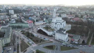 Aerial view of the Basilica of St. Rocha in Bialystok.