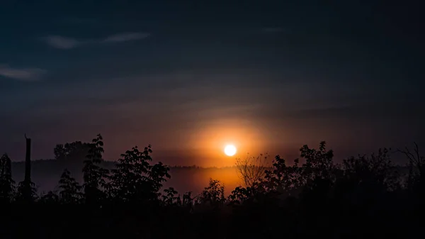 Nebeliger Morgen Tal Suprasl Bei Sonnenaufgang — Stockfoto