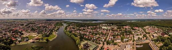 Kilátás Felülről Vízcsatorna Város Augustow Egy Nyári Napos Napon — Stock Fotó