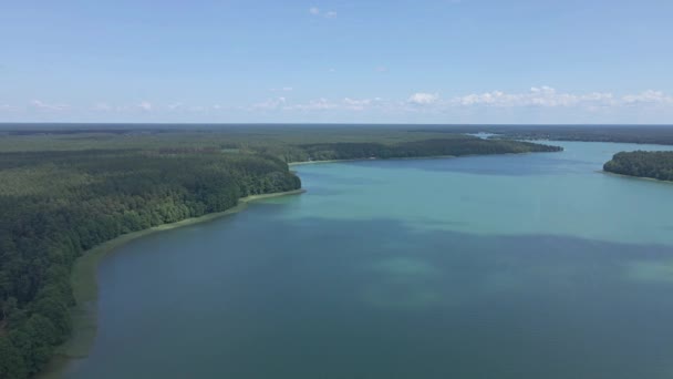 Pohled Shora Jezera Augustowě Spojené Zámky Létě Slunečný Den — Stock video