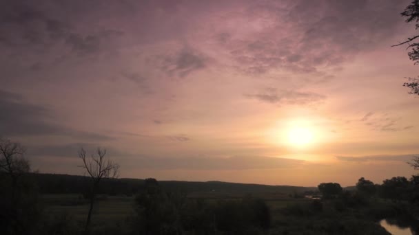 Sonnenaufgang Über Dem Suprasl Einem Herbstlichen Septembertag — Stockvideo