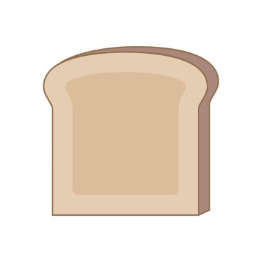 Bir parça ekmek. Çizgi film tostu. Vektör illüstrasyonu beyaz arkaplanda izole edildi